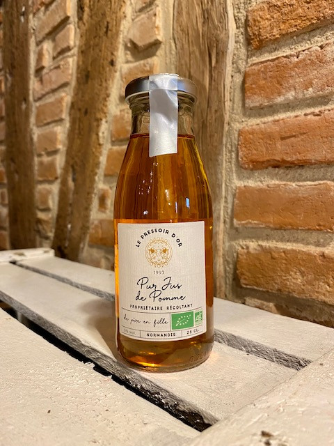 Jus de pomme Bio de la ferme, le lot de 12 bouteilles de 25 cl